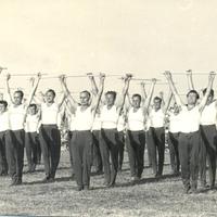 Sokolové při nácviku na III. Spartakiádu v roce 1965